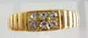 Gold ring motif rectangular shape with clear cz inlaid and mini rectangular embedded on each side