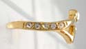Open shape fashion gold ring motif wave shape with multi mini clear cz inlaid