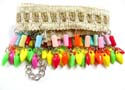 Fashion hemp belt with multi assorted color and shape beads hanging along 