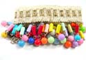 Fashion hemp belt with multi assorted color long bead and round beads hanging along 