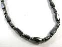 Fashion hematite necklace with larger barrel shaped beads beads and short cylinder shape beads