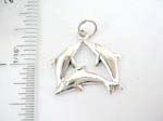 Triple dolphin pendant embedded 925.sterling silver