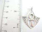 925.sterling silver celtic cross pendant with wings in triangle shape design 