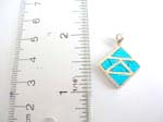 925.sterling silver pendant with multi triangle forming in diamond shape and turquoise inlaid