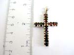 925.sterling silver cross pendant with black onyx inlaid