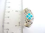 Filigree bead shape 925.sterling silver pendant with filigree flower and turquoise design