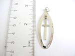 925.sterling silver pendant with eye's shape frame holding a cross design 