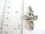 Sterling silver celtic cross pendant with might snake design