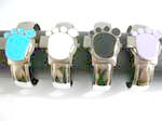 Flip top slider bangle watch with assorted color foot print design
