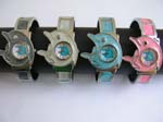 Assorted enamel cuff bangle fashion watch with dolpin clock face and mutlif square bangle design