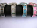 Assorted enamel cuff bangle fashion watch with dolpin clock face and mutlif square bangle design