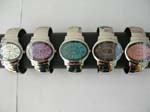 Assorted color clock face bangle watch in ellipse shape