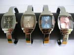 Assorted solid color thin bangle watch with rectangular shape design