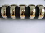 Fashion cuff bangle watch motif rectangular shape divided in 2 with assorted color design