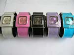Assorted solid color fashion bangle watch with square shape design