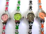 sparkle color fashion watch with multi rabbit on bangle design