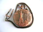 Fashion copper pocket watch with freedom lady on cover