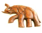 Elephant plaque abstract wood carving 