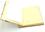 Rectangular photo album with rope on side and pinky sand turtle, made of natural material such as banana leaf, mulberry papers, recycling papers, etc.