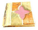 Banana leaf nature material rectangular album with pinky sand cross design