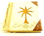 Handmade photo album with coconut tree design, made of natural banana leaf, mulberry papers, recycling paper etc.