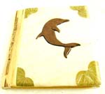Handmade photo album with wooden dolphin design, made of natural banana leaf, mulberry papers, recycling paper etc.