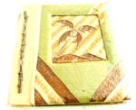 Handmade banana leaf cover photo album with Hawaiian summer scene design, made of natural banana leaf, tree sticks, mulberry papers, recycling paper etc.