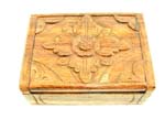 Wooden box carved in flower pattern
