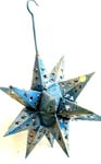 3D shiny blue star lamp shape with cut-out multi star pattern design
