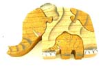 Wooden mother elephant walked with a baby elephant puzzle
