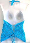 Simply irresistible blue crochet triangle cups top motif diamond shape on the bottom and top ties with neck and back