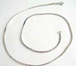 Multi flat chain silver necklace with spring ring for closure
