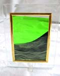 Glass frame table decoration motif ocean picture with moveable chemical water