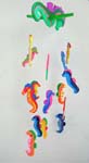 Rainbow color wooden flying seahorse