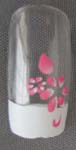 Artificial nails art kit with pink Sakura flower design, included 10 nature nails, one glue and application on back