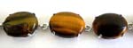 Oval shape tiger's eye bracelet with chain lock for closure