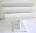 Three roll white leather bracelet display stand 