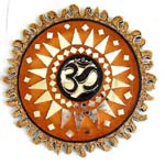 Sun shape wall plaque with OM sign in the middle
