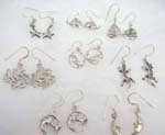  Fish hook sterling silver fish hook earring group with assorted design