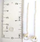 925.sterling silver threader earring with long chain holding circular 