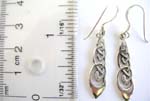 celtic fish hook earring with genius 925.sterling silver inlaid