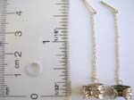 925.sterling silver ear clip earring with long chain holding ear clip 