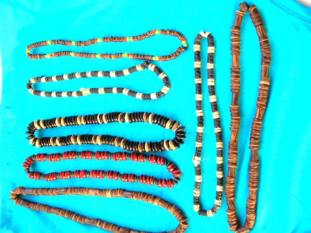 wooden beaded necklaces. Wooden Bead and glass ead
