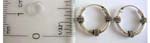 925.sterling silver hoop earring with triple black silver rope Bali bead 