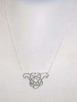 Hammed sterling silver necklace with heart love and wings pendant