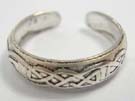 Quality 925 sterling silver toe ring with Celtic not pattern