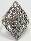 Diamond shaped filigree styled ring in 925. sterling silver
