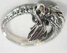 Dragon eating his tail crafted fashion ring in 925. sterling silver