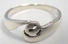 Linking spiral fashion ring made from 925. sterling silver 