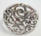 Large oval shaped ring with interwoven vine design from 925. sterling silver